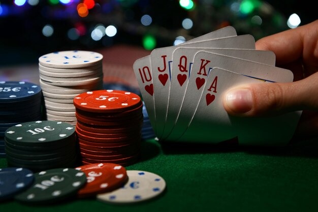 Live baccarat table with multiple camera angles